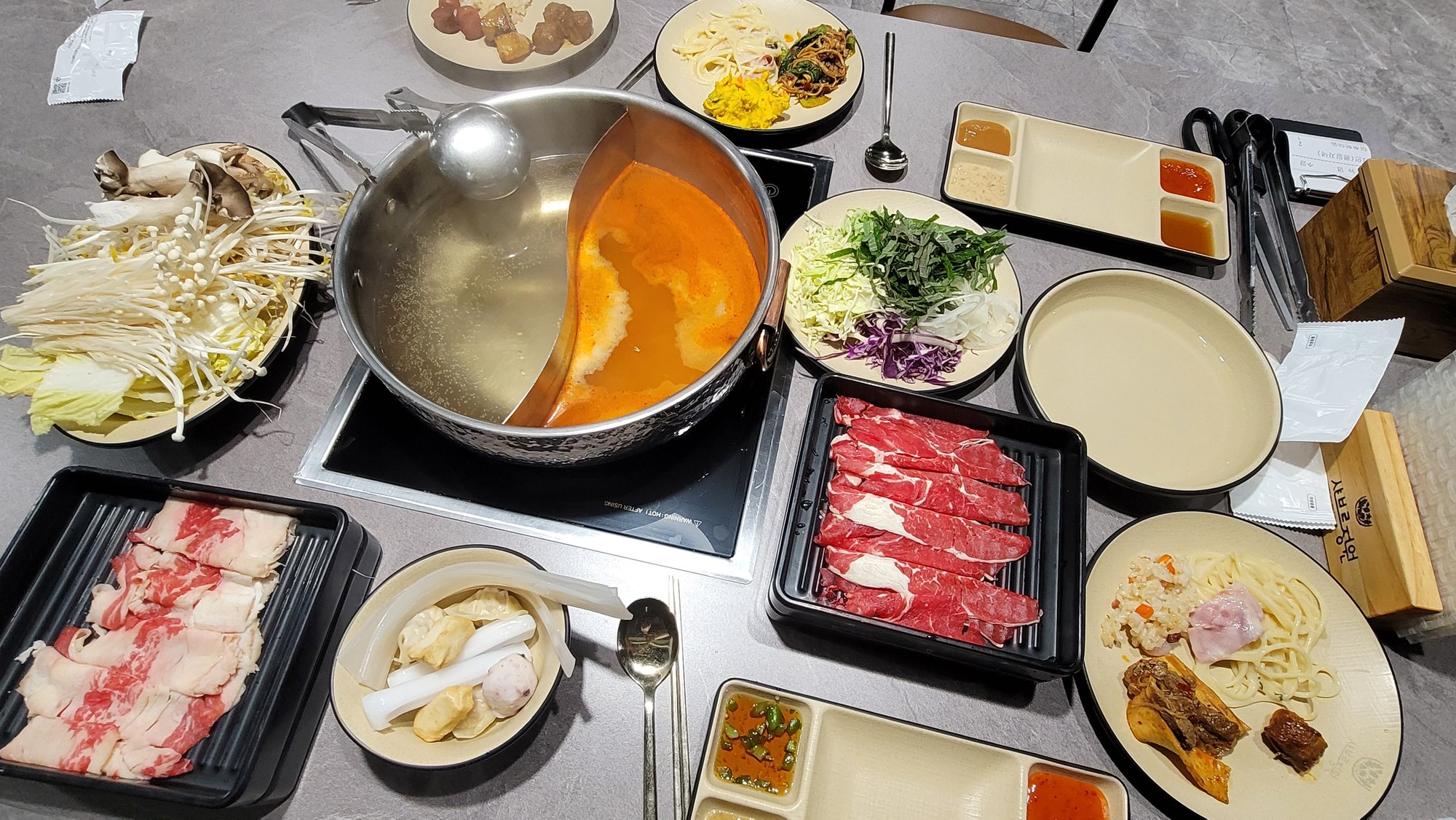 샤브르정원 발산역점 가족 식사 디저트 리뷰 사진