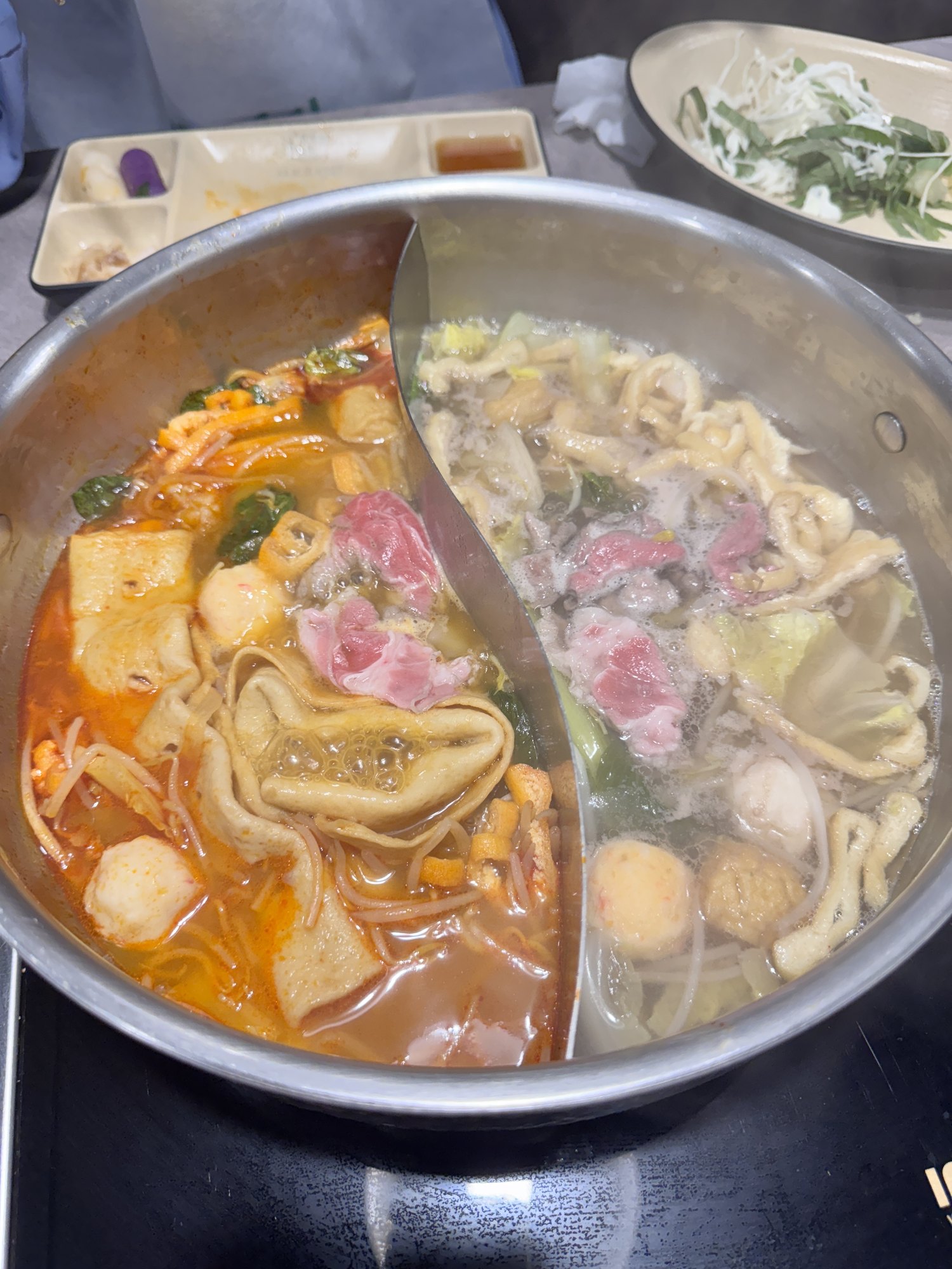 샤브르정원 발산역점 와플 팥빙수 후식 리뷰 사진